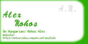 alex mohos business card